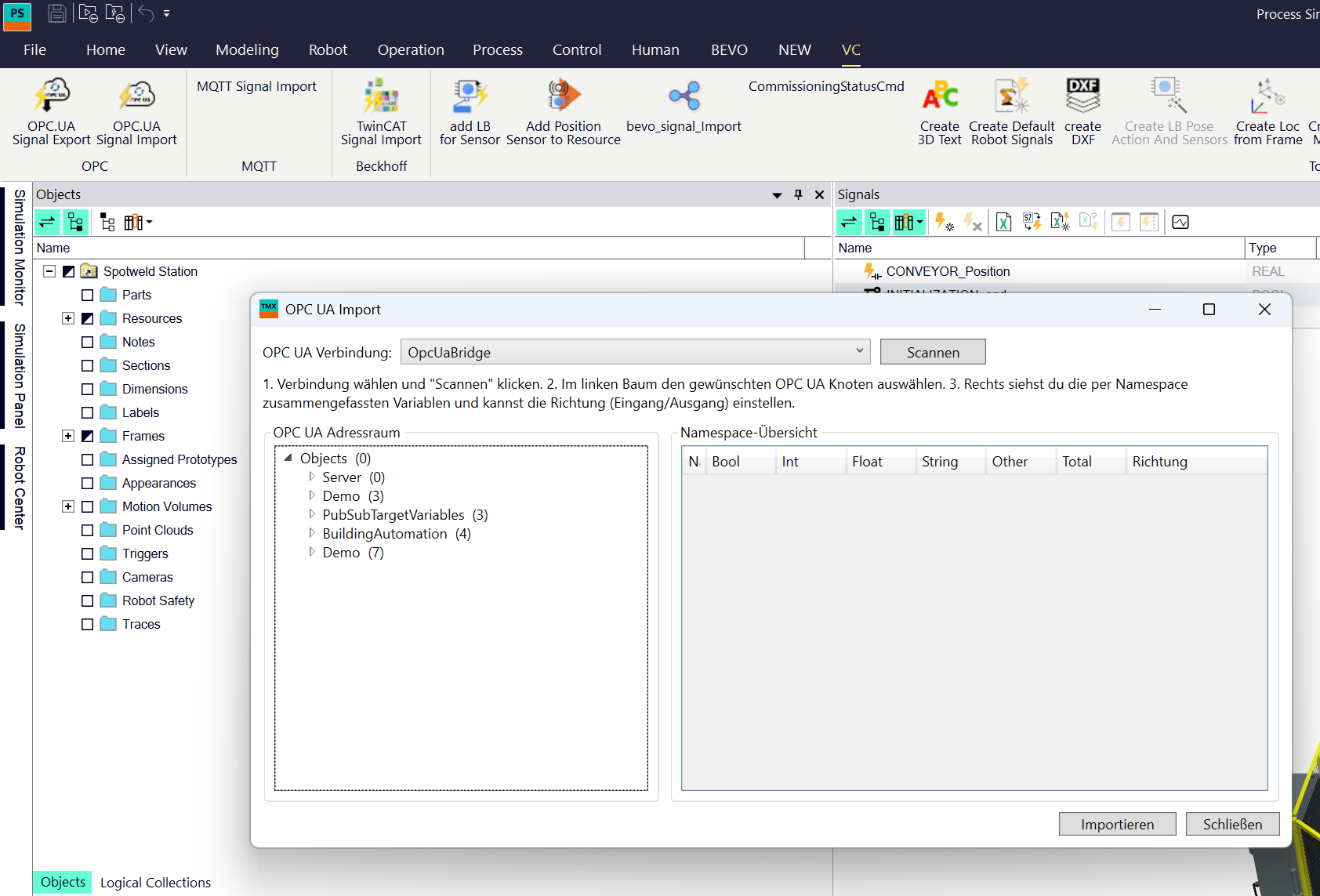 OPC UA Interface – screenshot 1