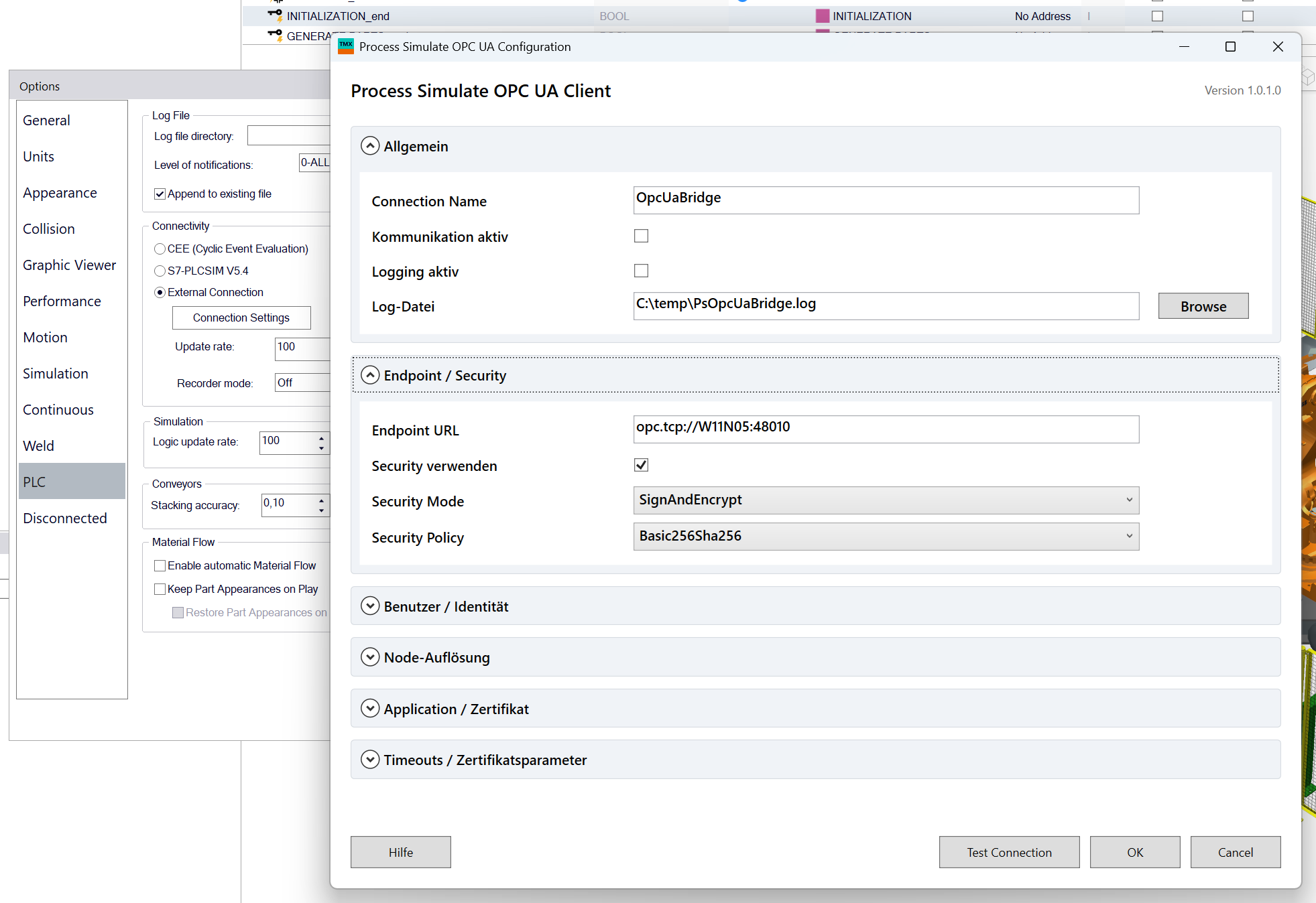 OPC UA Interface – screenshot 2